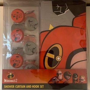 Incredibles shower curtain with hooks